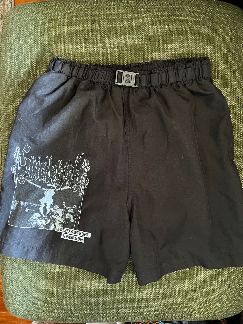 Black G59 Records x $uicideboy$ swim trunks